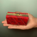 1970s Roger Gimbel Snakeskin Mini Structured Clasp Bag