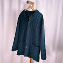 Hermès Navy Quilted Winter Jacket, Signature Jacquard Lining