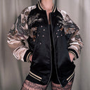 Oni Denim Embroidered Dragon Sukajan Satin Bomber Jacket
