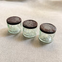 Set of 3 Antique Victorian Green Glass Embossed Apothecary Jars, Tokyo