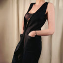 90s Floor Length Black Duster Coat, Joshua Tree California Brand