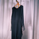 1980s Giorgio Armani Dark Angel Layered Evening Gown