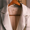 Lichi Ivory Satin Tailored Blazer Coat