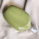 1900s–1920s Japanese Sakebin, Celadon-Glazed Flask in Hemp Sling, Nanaga City