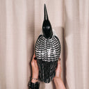 Hand-Carved Wooden Loon Duck Decoy, Black & White Latin Folk Art, Colombia