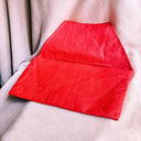 1985 Melinda Barber Red Leather Envelope Clutch, Southwestern Appliqué