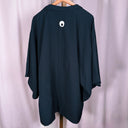 Reversible Black Silk Kimono Jacket, Hand-Printed Ukiyo-e Beauties