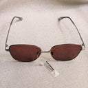 Discontinued Blue Elephant Demia Brick Tinted Sunglasses, Silver Frames, Korea