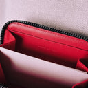 Christian Louboutin Spiked Zip Wallet, Black Leather, Red Interior