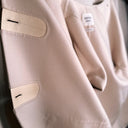 Hermès Paris Cream Cashmere Coat, Leather Toggle Closure