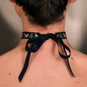 Antique Recycled Victorian Lace Choker, Embroidered Boutique Handmade