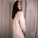 Hermès Paris Cream Cashmere Coat, Leather Toggle Closure