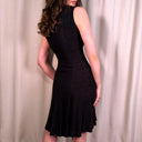 Vintage 60s Day Dress: Alison Ayres, Black & Burgundy Knit