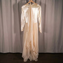 Antique 1920s Ivory Silk Wedding Dress with Slip and Veil