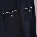 Sandro Paris Black Knit Two Piece Set, Cropped Top & Pocket Skirt