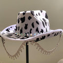 Jeweled Cow Print Cowgirl Hat, Handmade in Brooklyn