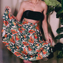 Voodoo Vixen Tropical Print Swing Skirt, Papaya Pinup