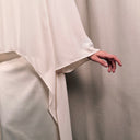 Lichi Cream Two Piece Dress, Draped Top Coat and Elegant Slip