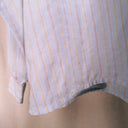 Pierre Estelle Paris Vintage White Striped Band Collar Button Shirt
