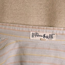 Pierre Estelle Paris Vintage White Striped Band Collar Button Shirt