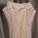 Sparkling Ivory Lace Slip Wedding Dress, Spaghetti Strap Column Gown