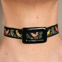Antique Recycled Victorian Lace Choker, Embroidered Boutique Handmade