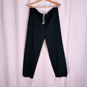 Handmade Black Cotton Wide-Leg Pants, Mexico