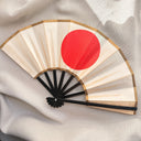 1980s Japanese Hinomaru Rising Sun Folding Hand Fan