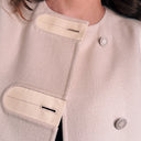 Hermès Paris Cream Cashmere Coat, Leather Toggle Closure