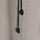 David Bowie Gunmetal Skull Pendant Bolo Cord Necklace