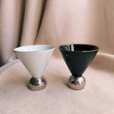 Handmade Japanese Ceramic Cocktail Cups, Black & White Pair