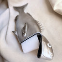 Japanese Novelty Silver Sea Bream Fish Zip Clutch Purse