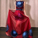 Handmade Avant-Garde Sculptural Gown, Sheer Skirt & Peacock Feather Medallions