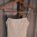 Sparkling Ivory Lace Slip Wedding Dress, Spaghetti Strap Column Gown