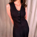 Vintage 60s Day Dress: Alison Ayres, Black & Burgundy Knit