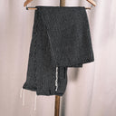 Handmade Pinstripe Cotton Wide-Leg Pants, Drawstring Waist & Ankle