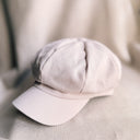 Korean Eight Panel Newsboy Baker Cap in Cream, From Seoul