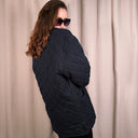 Hermès Navy Quilted Winter Jacket, Signature Jacquard Lining