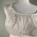1970s Gossard Artemis White Chiffon Bridal Babydoll Gown, Floral Appliqué