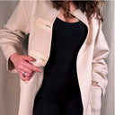 Hermès Paris Cream Cashmere Coat, Leather Toggle Closure