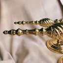 Pair of Mid Century Brass Wall Candle Sconces, Hollywood Regency