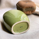 1900s–1920s Japanese Sakebin, Celadon-Glazed Flask in Hemp Sling, Nanaga City