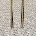 Antique Ming Chinese Bronze Hairpin Pair, Swirled Chrysanthemum Medallions