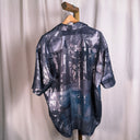 HARE Tokyo Abstract Print Oversized Unisex Short Sleeve Open Collar Shirt