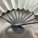 1980s Silver-Leaf Folding Hand Fan with Black Ribs, Tokyo