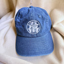 Japanese Washed Denim Baseball Cap, Embroidered "Tokyo" Emblem