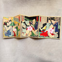 Antique Japanese Shunga Book, Color Woodblock Orihon Accordion Fold, Meiji 1911