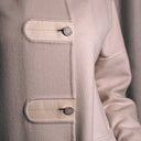 Hermès Paris Cream Cashmere Coat, Leather Toggle Closure