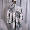 Vintage Sunflower Haori Kimono Jacket, Grey & Ivory Silk with Red Details