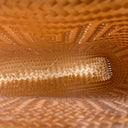 Handwoven Mexican Reed Tote Bag, Shimmering Geometric Gold
